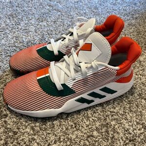 Adidas Men’s Miami Hurricanes Sneakers - Orange, Green, and White
